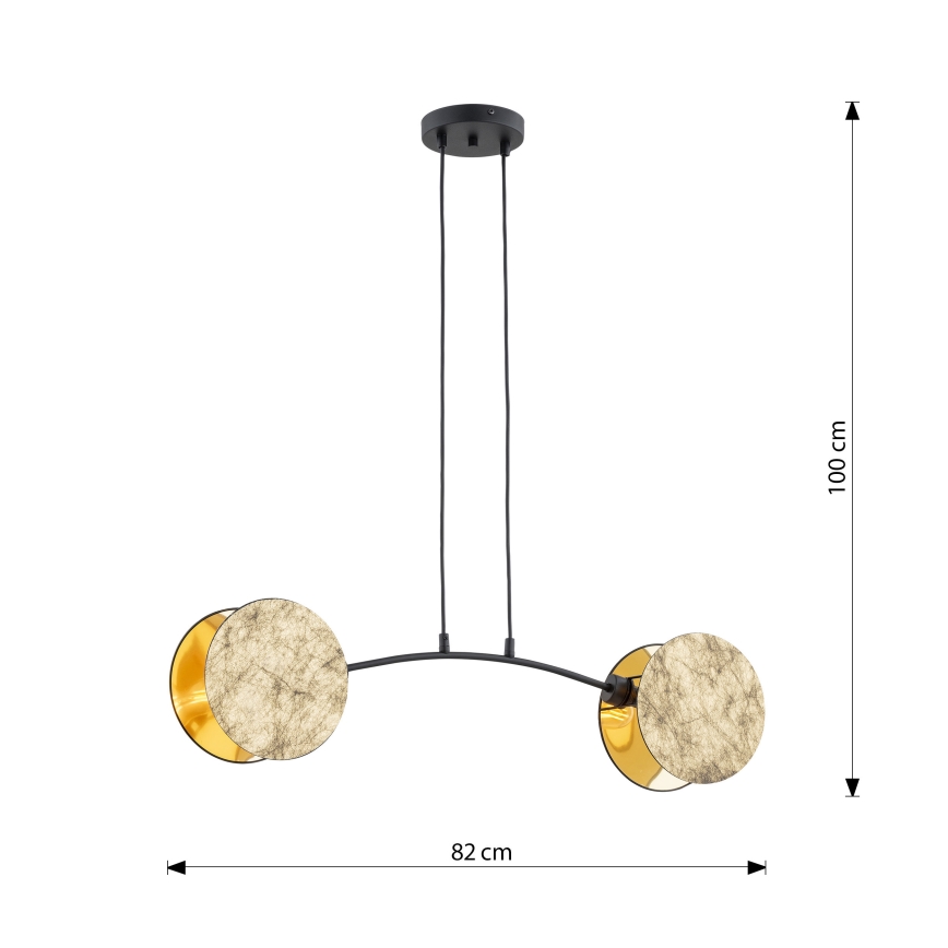 Hanglamp aan een koord MOTIF 2xE27/15W/230V goud