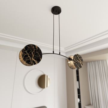 Hanglamp aan een koord MOTIF 2xE27/15W/230V zwart/goud