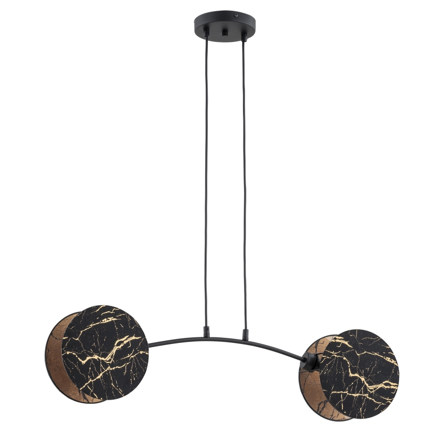 Hanglamp aan een koord MOTIF 2xE27/15W/230V zwart/goud