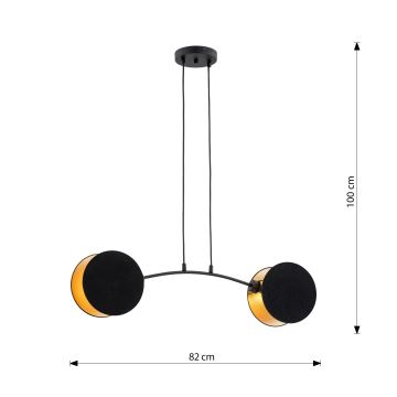 Hanglamp aan een koord MOTIF 2xE27/15W/230V zwart