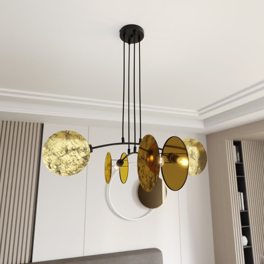 Hanglamp aan een koord MOTIF 4xE27/15W/230V goud