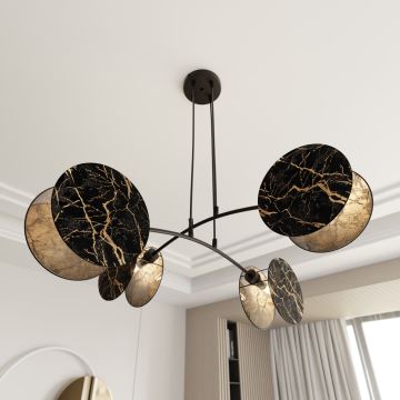 Hanglamp aan een koord MOTIF 4xE27/15W/230V zwart/goud