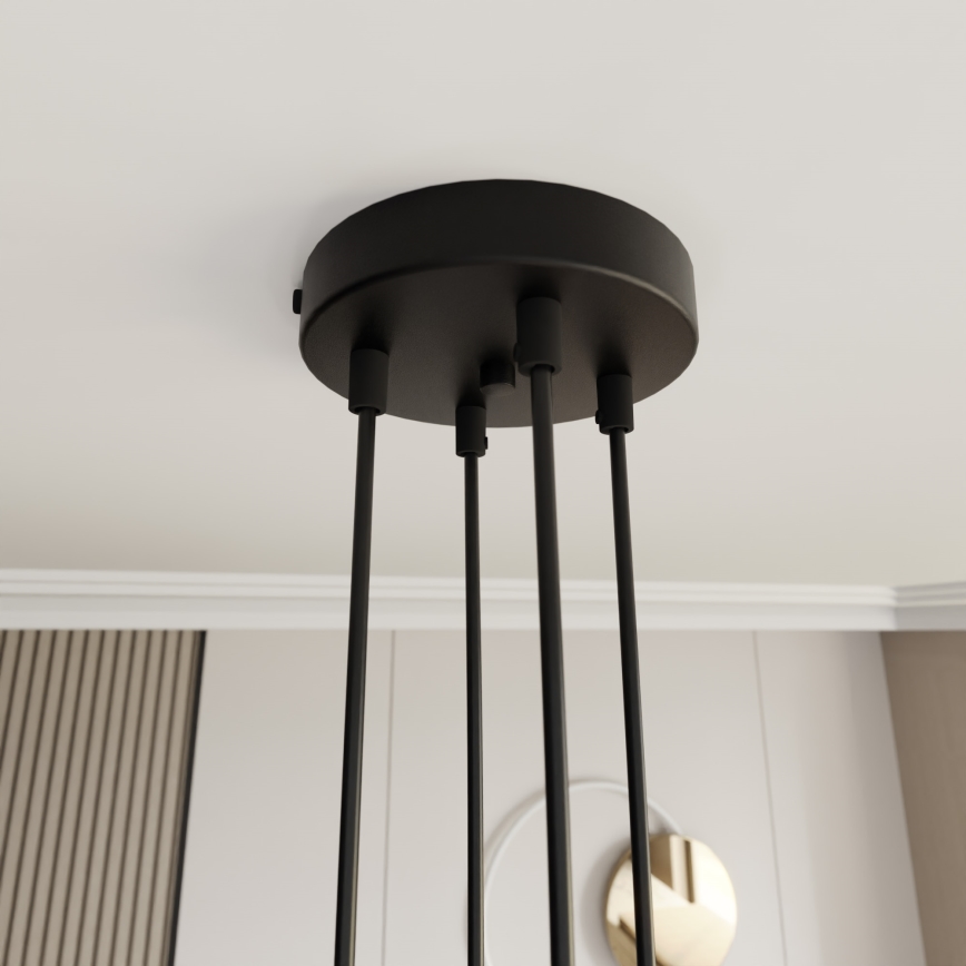 Hanglamp aan een koord MOTIF 4xE27/15W/230V zwart/goud