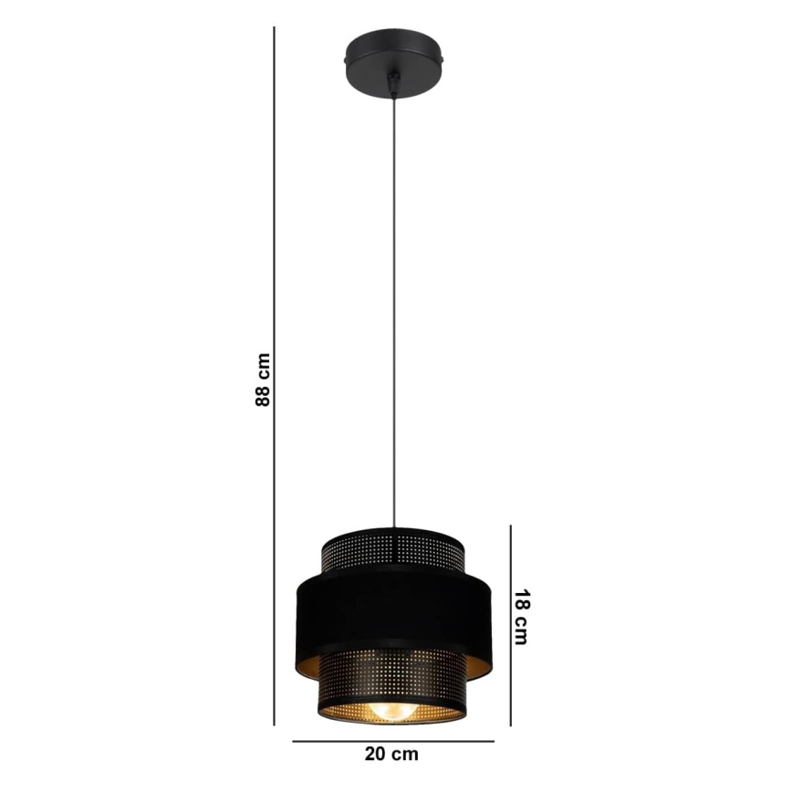 Hanglamp aan een koord NESS 1xE27/60W/230V zwart