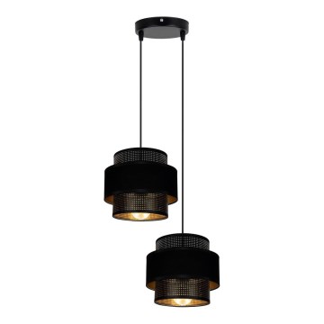 Hanglamp aan een koord NESS 2xE27/60W/230V diameter 30 cm zwart