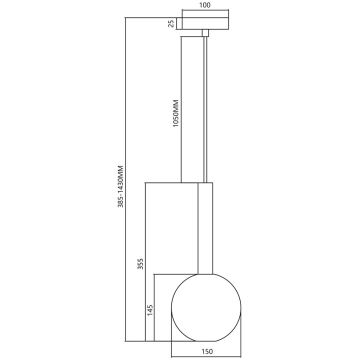 Hanglamp aan een koord NIKO 1xG9/9W/230V diameter 15 cm goud