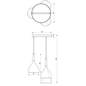 Hanglamp aan een koord NOAK 3xE27/60W/230V wit/glanzend chroom 