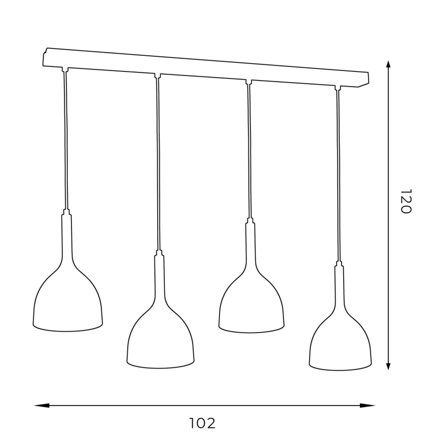 Hanglamp aan een koord NOAK 4xE27/60W/230V