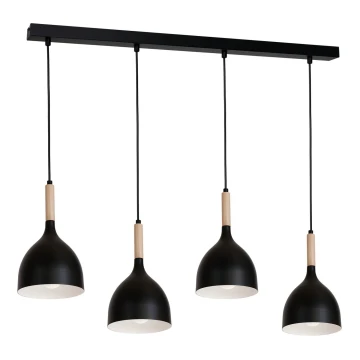 Hanglamp aan een koord NOAK WOOD 4xE27/60W/230V