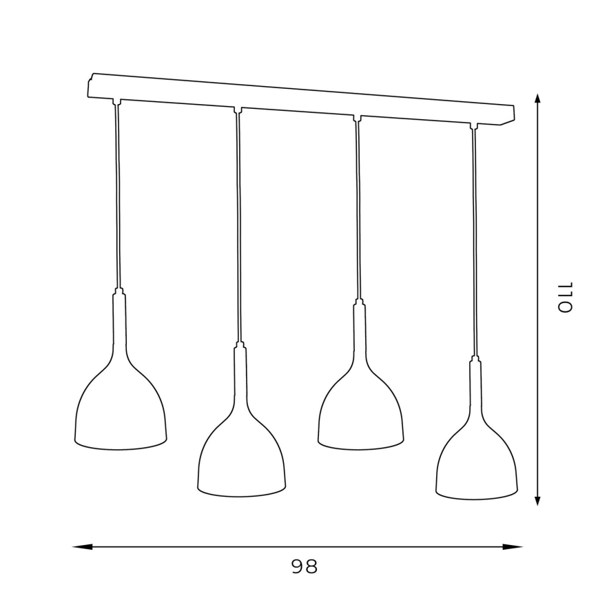 Hanglamp aan een koord NOAK WOOD 4xE27/60W/230V