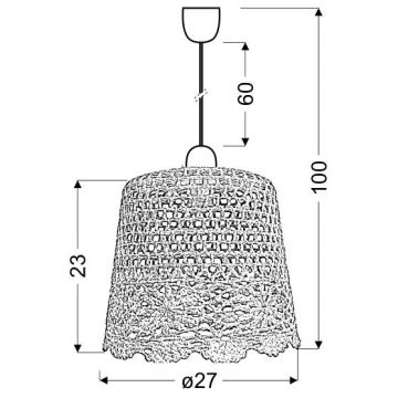 Hanglamp aan een koord NONNA 1xE27/60W/230V oranje