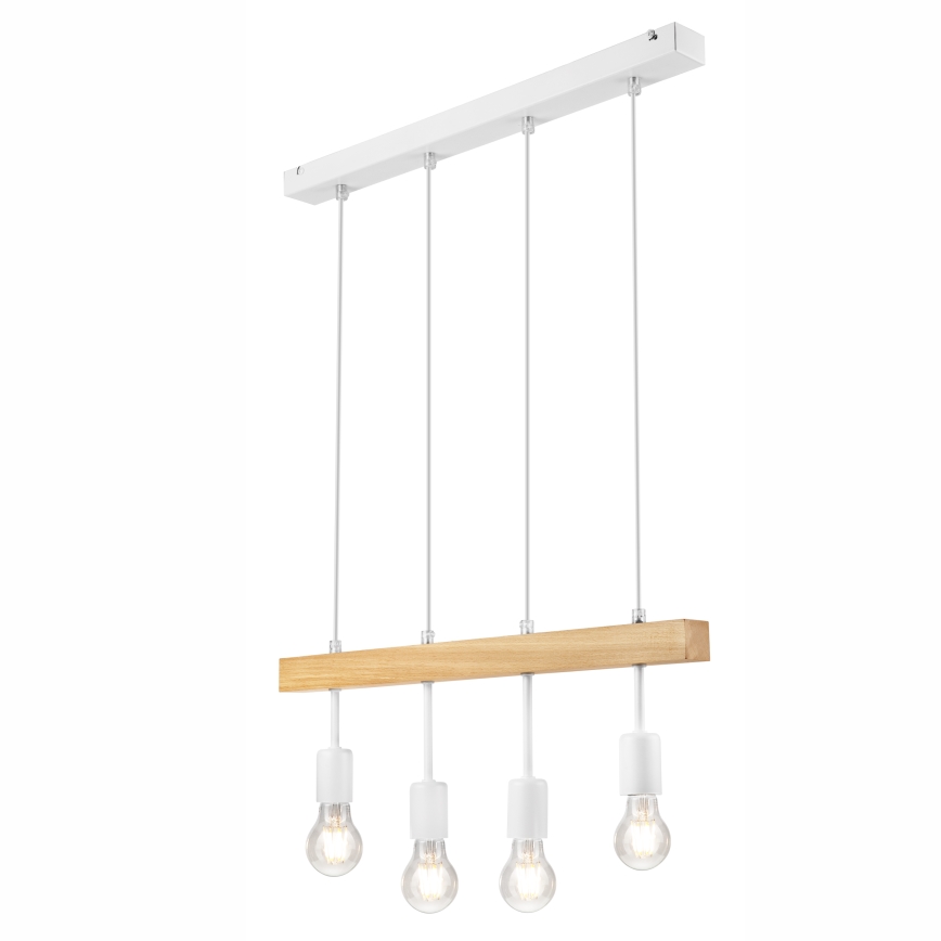 Hanglamp aan een koord ORAZIO 4xE27/60W/230V beuken - FSC gecertificeerd