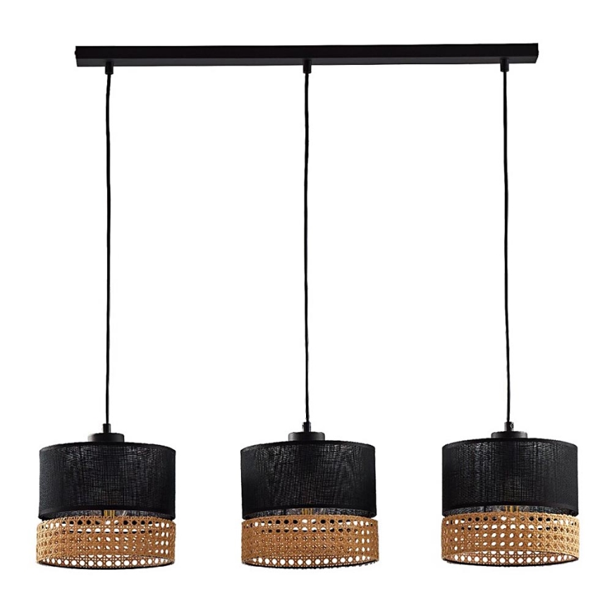 Hanglamp aan een koord PAGLIA 3xE27/60W/230V 60 cm rotan