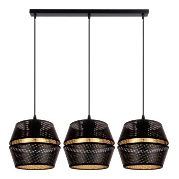 Hanglamp aan een koord PARIJS 3xE27/60W/230V zwart/goud