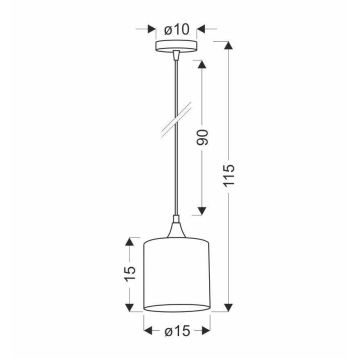 Hanglamp aan een koord PATTI 1xE27/60W/230V diameter 15 cm groen