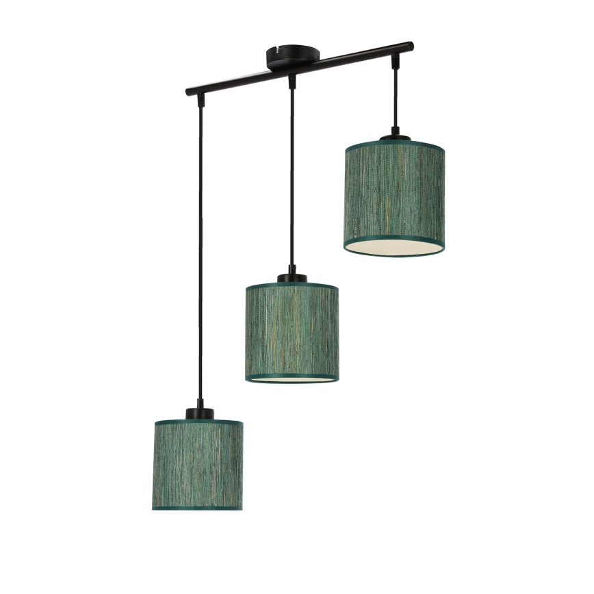 Hanglamp aan een koord PATTI 3xE27/60W/230V groen