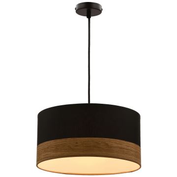 Hanglamp aan een koord PORTO 1xE27/60W/230V zwart/bruin