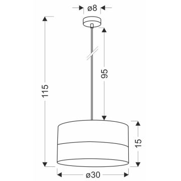 Hanglamp aan een koord PORTO 1xE27/60W/230V zwart/bruin