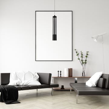 Hanglamp aan een koord PRESCOT 1xGU10/40W/230V zwart