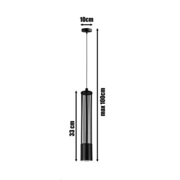 Hanglamp aan een koord PRESCOT 1xGU10/40W/230V zwart