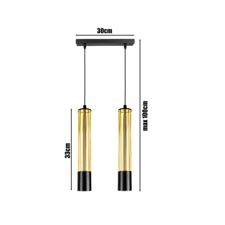 Hanglamp aan een koord PRESCOT 2xGU10/40W/230V goud