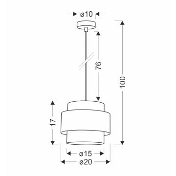 Hanglamp aan een koord PRESTIGE 1xE27/40W/230V goud/zwart