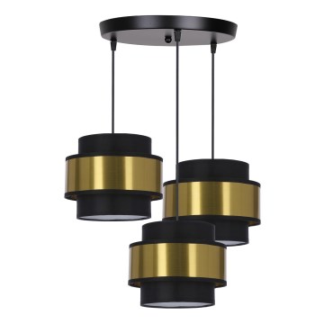 Hanglamp aan een koord PRESTIGE 3xE27/40W/230V goud/zwart