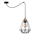 Hanglamp aan een koord PRIMO 1xE27/60W/230V zwart/goud