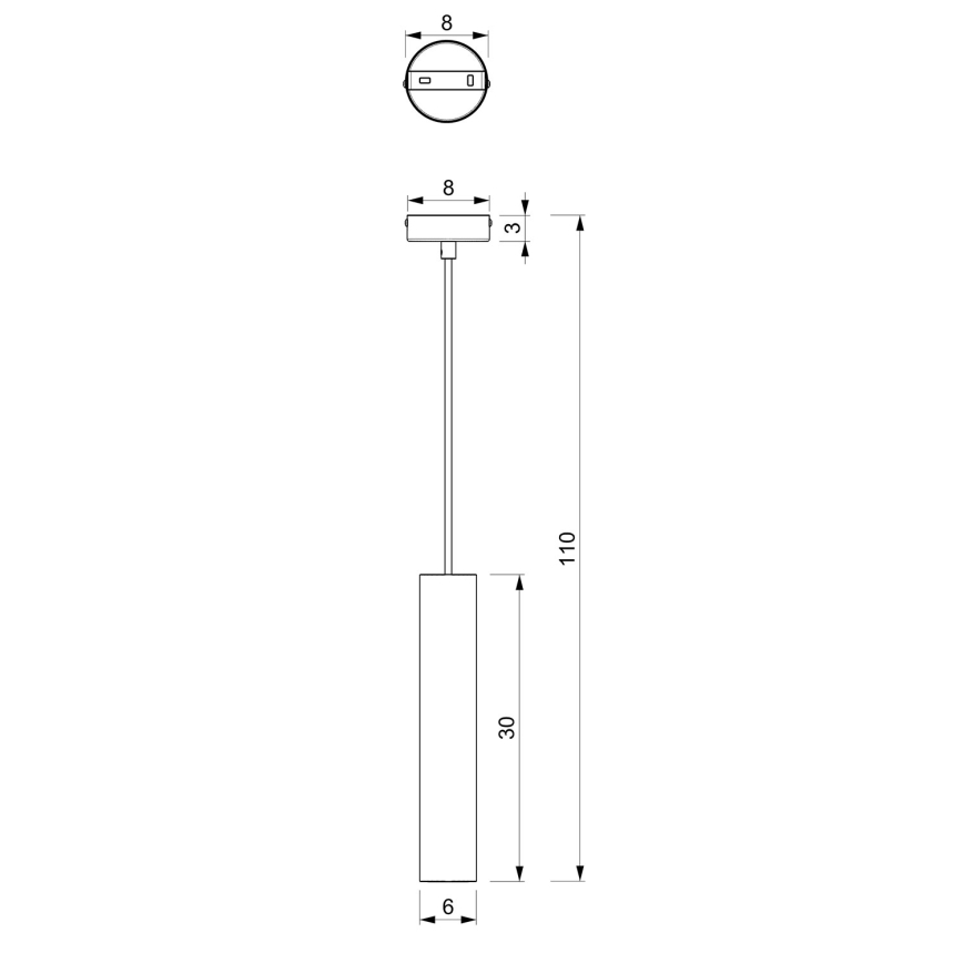 Hanglamp aan een koord RAITO 1xGU10/8W/230V messing