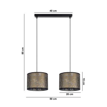 Hanglamp aan een koord REZO 2xE27/60W/230V goud