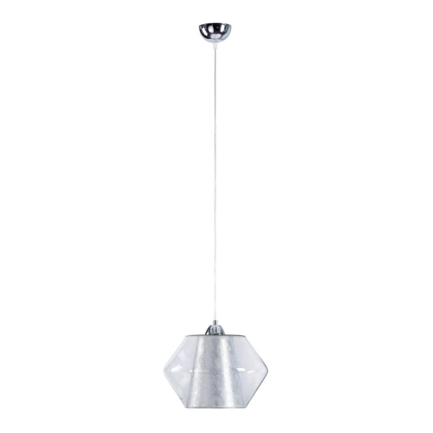 Hanglamp aan een koord RODOES 1xE27/60W/230V zilver