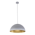 Hanglamp aan een koord SFERA 1xE27/60W/230V diameter 35 cm grijs/goud