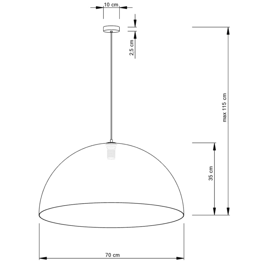 Hanglamp aan een koord SFERA 1xE27/60W/230V diameter 70 cm goud