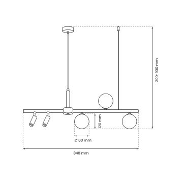 Hanglamp aan een koord SIRIO 5xG9/25W/230V zwart