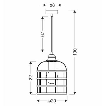 Hanglamp aan een koord SOLETO 1xE27/40W/230V zwart