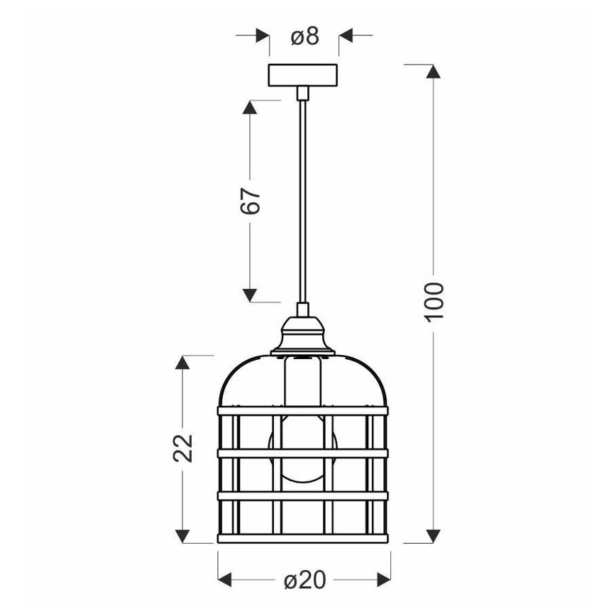 Hanglamp aan een koord SOLETO 1xE27/40W/230V zwart