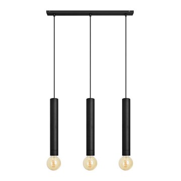 Hanglamp aan een koord TUBA 3xE27/60W/230V zwart