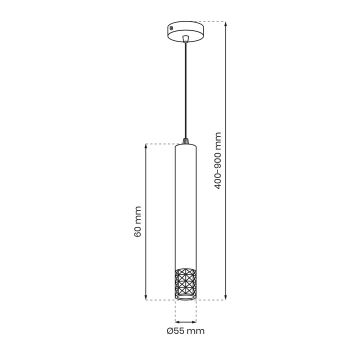 Hanglamp aan een koord TUBI 1xGU10/8W/230V goud