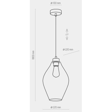 Hanglamp aan een koord TULON 1xE27/60W/230V