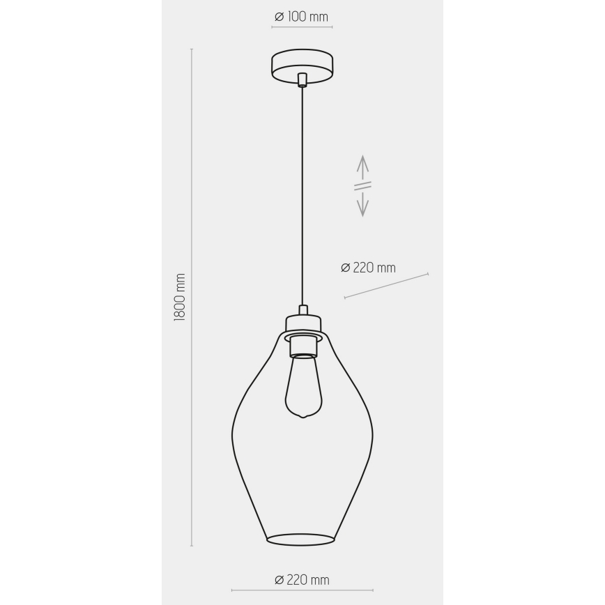 Hanglamp aan een koord TULON 1xE27/60W/230V