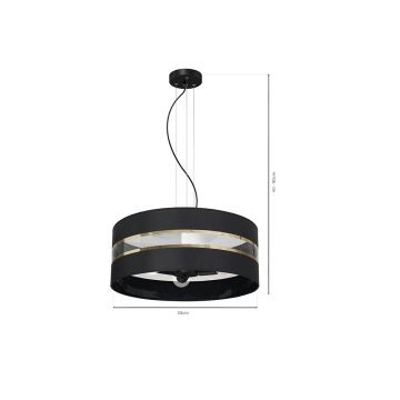 Hanglamp aan een koord ULTIMO 3xE27/60W/230V zwart