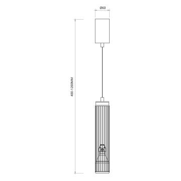 Hanglamp aan een koord VERTICAL 1xGU10/8W/230V zwart