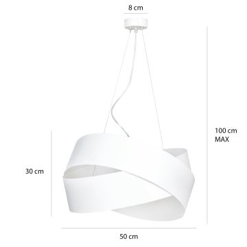 Hanglamp aan een koord VIENO 3xE27/15W/230V wit