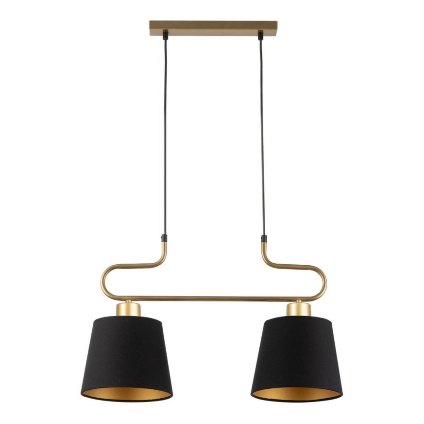 Hanglamp aan een koord VOLUTTO 2xE27/60W/230V zwart/koper