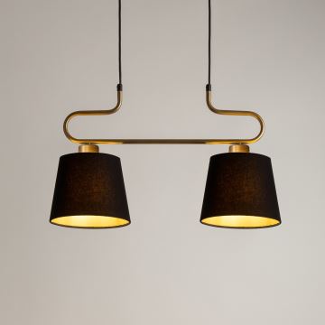 Hanglamp aan een koord VOLUTTO 2xE27/60W/230V zwart/koper