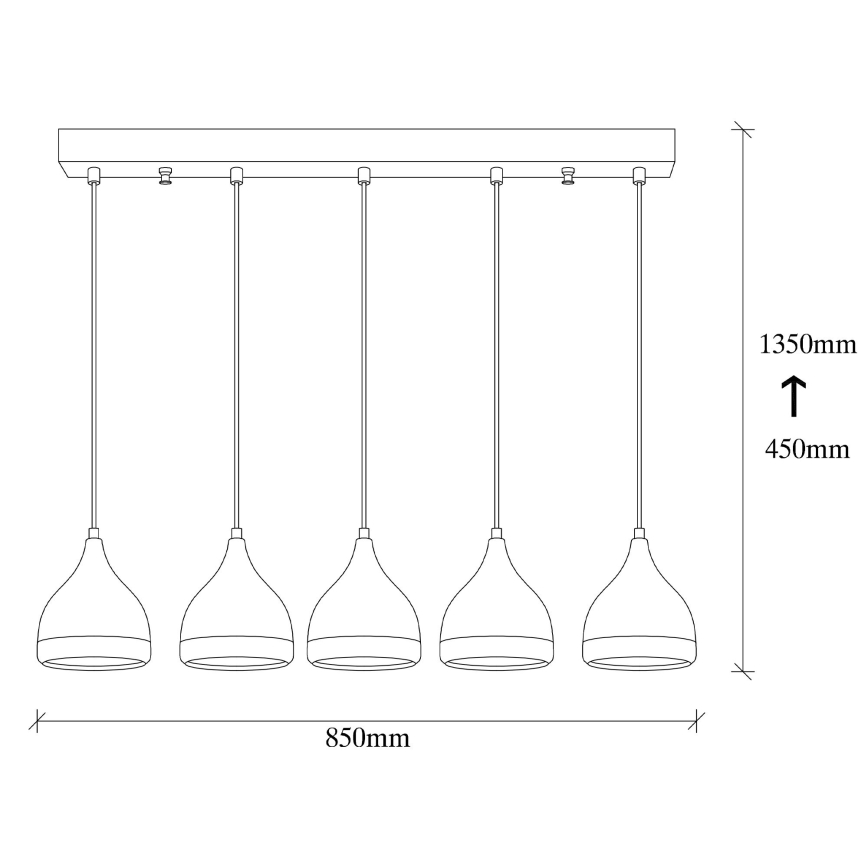 Hanglamp aan een koord YILDO 5xE27/40W/230V