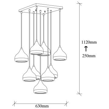 Hanglamp aan een koord YILDO 9xE27/40W/230V