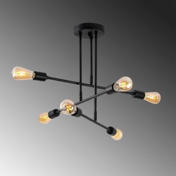 Hanglamp aan een paal FLOWER 6xE27/40W/230V