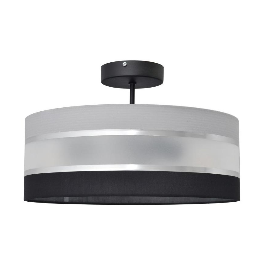 Hanglamp aan een paal HELEN 3xE27/60W/230V zwart/grijs/glanzend chroom