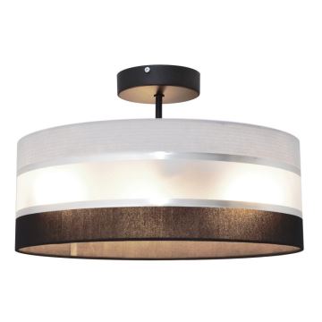 Hanglamp aan een paal HELEN 3xE27/60W/230V zwart/grijs/glanzend chroom